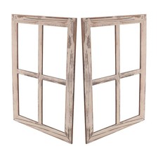  2 Pcs Finte Finestre Legno