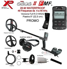 XP DEUS 2 R.C. METAL DETECTOR DEUS II PIASTRA 9"+RADIOCOMANDO+ CUFFIA WSA2