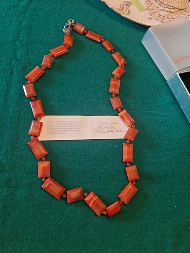 Collana pietra corniola - pietra,