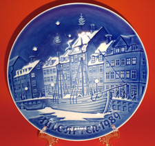 PIATTO DA COLLEZIONE PORCELLANA DANESE B&G NATALE JULE AFTEN AFTER 1989 VINTAGE
