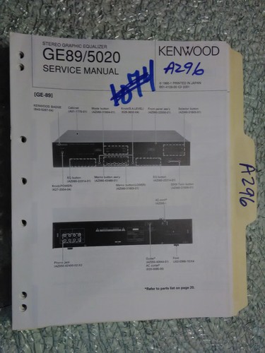 Kenwood 5020 manuale - kenwood, ge-89