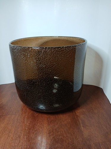 Vaso vetro pulegoso marrone - pulegoso,