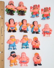 Set di 14 minifigure vintage 1986 SOMA lottatore in PVC morbido 