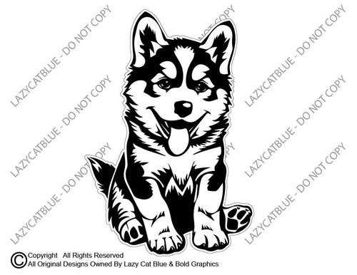 Adesivo husky cucciolo - adesivo,