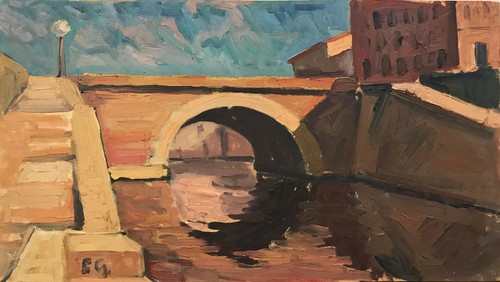 Dipinto olio livorno pirollo - dipinto,