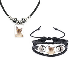 Set Of 2 Burmese Cat Pet Black