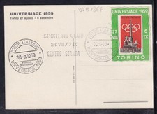 Cartolina Torino Universiade 1959 Sporting Club Centro Stampa WB1867