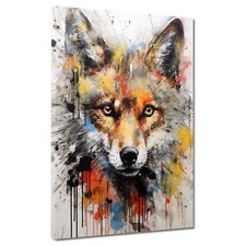 Quadro stampa su tela lupo pop