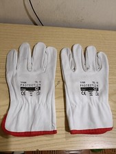 Guanti Da Lavoro In Pelle Bianchi Scamosciati,  Taglia 10 E Taglia 8