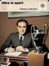 Cartolina calcio Franco Carraro presidente squadra Milan