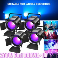 4 pz 200 W RGBWAUV LED COB par