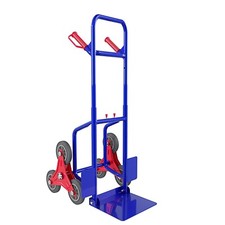 Carrello a mano montascale portapacchi portata 200 Kg in acciaio tubolare blu