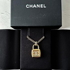 Chanel Lock Necklace 82cm Gold