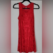 Abito smanicato jacquard rosso vintage taglia S/M rosso scuro romantico gotico damascato