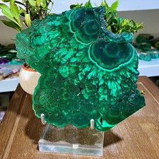 Fetta di malachite naturale