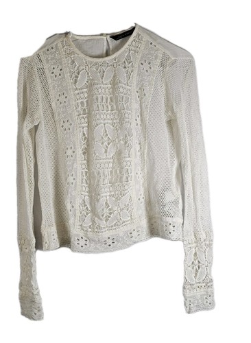 Blusa zara contrasto ricamo - blusa,