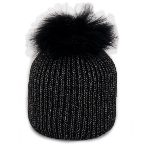Cappello nero pon pon