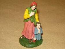 STATUINA DEL PRESEPE MAMMA CON BAMBINO COMPOSIZIONE cm. 9 CONFALONIERI CHIALU'