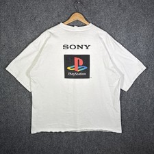 Camicia PlayStation Vintage XL Bianca Anni 90 USA Sony Videogiochi Nintendo RARA Skate