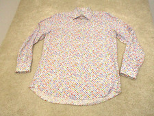 Camicia uomo Etro Milano casual manica lunga con bottoni 42 geometrica Made in Italy