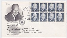 TurtlesTradingPost - Dwight D Eisenhower 1970 FDC 1393a - Pannello libretto artcraft
