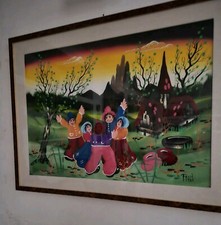 Quadro Naif Olio Su Tela