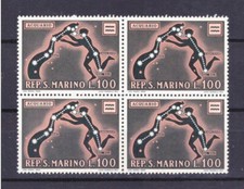 Francobolli San Marino 1970 Segni Zoodiaco 100 L Acquario MNH** QUARTINA SAS804