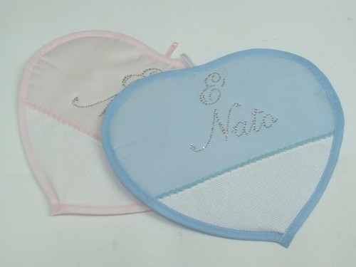 Fiocco nascita coccarda cuore - nascita/coccarda,