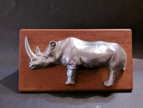 Vintage scultura rinoceronte - scultura,