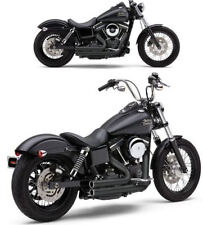 SET MARMITTE COMPLETE COBRA NERE PER HARLEY DAVIDSON DYNA 2012 2017 SCARICO FXD