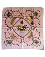 Hermès Spring Philippe Ledoux vintage 1974 carrè foulard seta rosa giallo