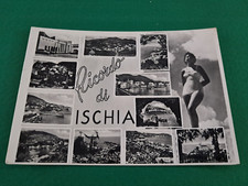 ISCHIA,NAPOLI-RICORDO DI,11 VEDUTINE,RAGAZZA IN COSTUME 1959 VIAGGIATA VEDI FOTO