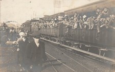 ROMA - Partenza per la guerra italo turca, Militari in Treno 1911 Fotocartolina