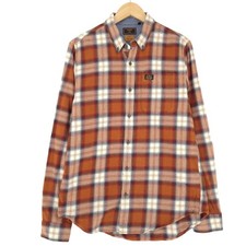 Camicia Vintage Superdry Da Uomo Arancione A Quadri In Flanella Taglia L