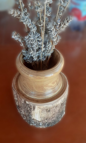 Vaso artigianale legno acacia - vaso,