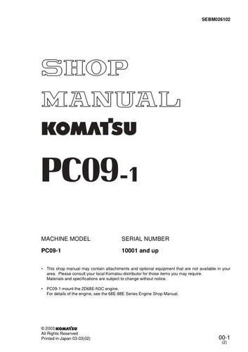Komatsu pc09 escavatore - komatsu, pc09-1