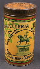 Antica Scatola Latta Cilindro