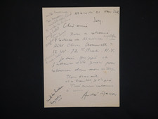 André MASSON - Lettre