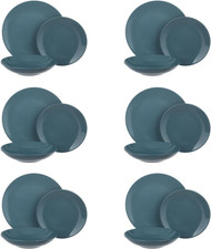 Servizio 18 Piatti Terracotta Blu Style