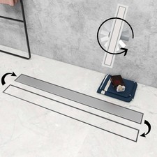 2 in 1 Canaletta canalina doccia acciaio inox scarico pavimento sifone gira 360°