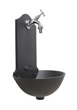 Fontana a muro Malaga colore ghisa e rubinetto in ottone cromato casa e giardino