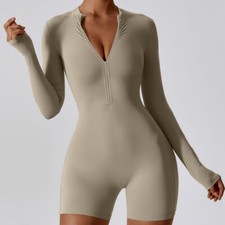 Tuta caldaia manica lunga con cerniera donna allenamento abbigliamento sportivo yoga set