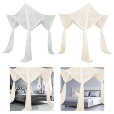 Tende da letto a baldacchino a rete con baldacchino a 4 angoli per camera da