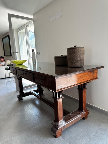Scrivania antica in legno - ,