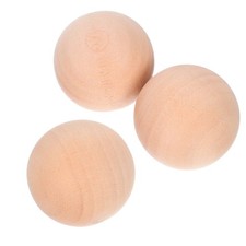 3PCS Sfera di legno di forma rotonda Sfera di legno naturale non finita rotonda