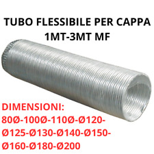 TUBO FLESSIBILE ESTENSIBILE ALLUMINIO PER CAPPA , CUCINE DA 80 A 200MM AREAZIONE