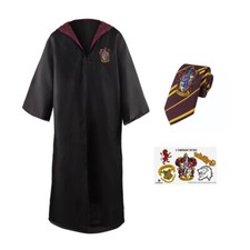 Harry Potter Set Vestito Da Mago +Cravatta +Tatuaggio Gryffindor Kids XS 602588