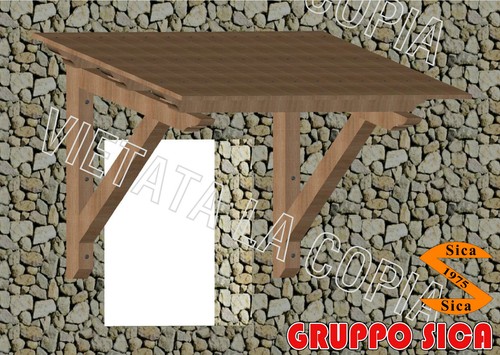 Pensilina tettoia legno abete