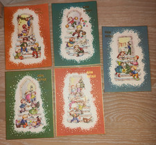 CARTOLINA BUON NATALE non viaggiate vintage, lotto 5 pezzi diversi