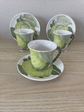 Set 3 tazze da tè e piattini vintage Ernestine Salerno Italia ceramica cotogna firmati